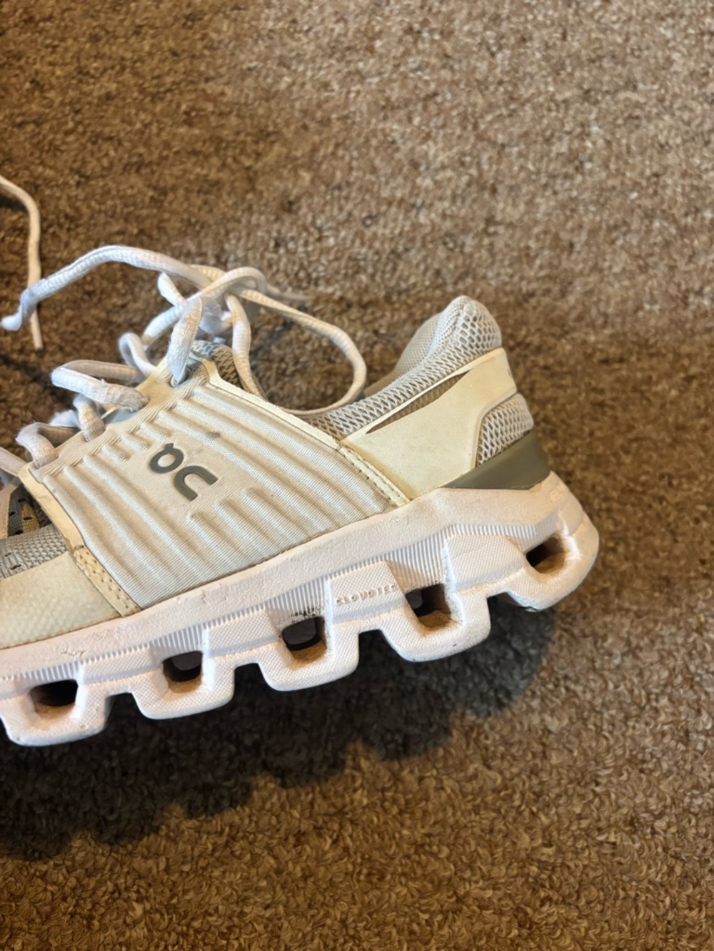 On Cloud Women's Athletic Shoes in Light Beige/White - Picture 5 of 5